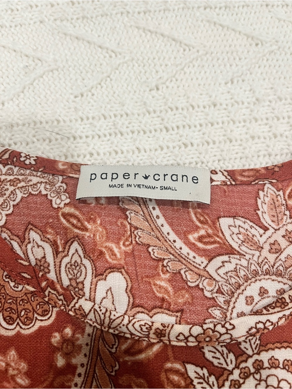 Paper Crane Boho Paisley Peplum Top - Small - Picture 3 of 6